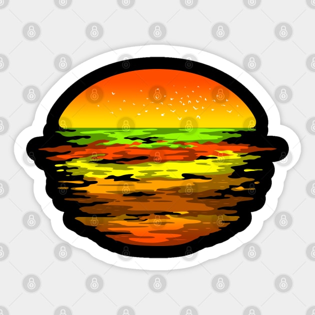 SUNSET BURGER Sticker by ALFBOCREATIVE